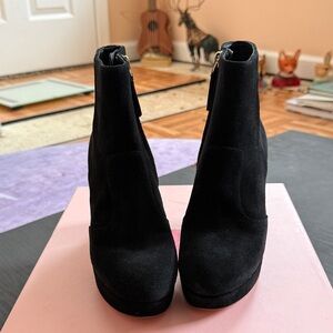 Kate Spade Black Suede Ankle Booties